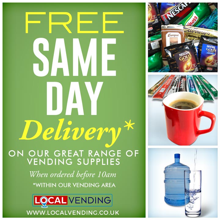 Vending supplies same day